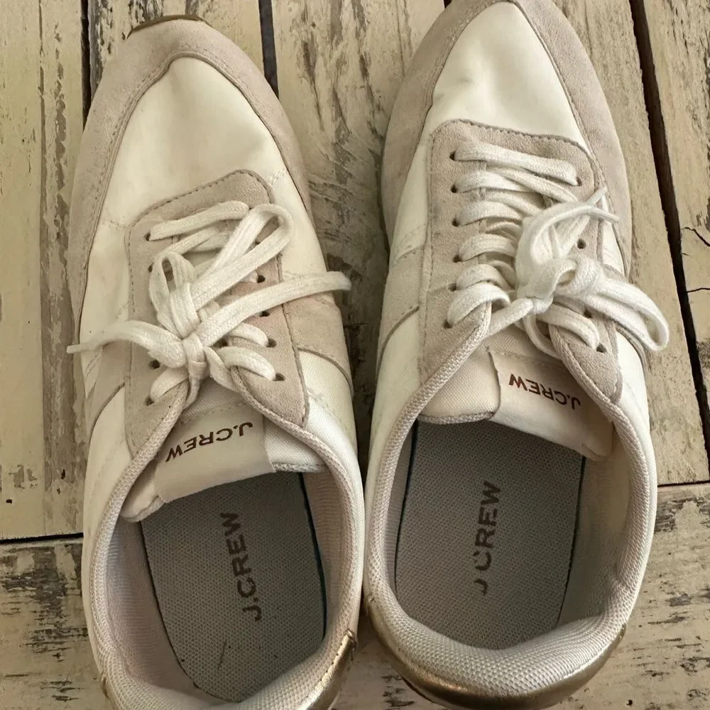 J Crew trainers in metallic